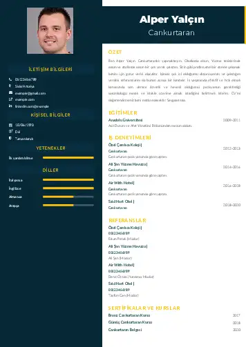 Cankurtaran CV Örnekleri cv indir